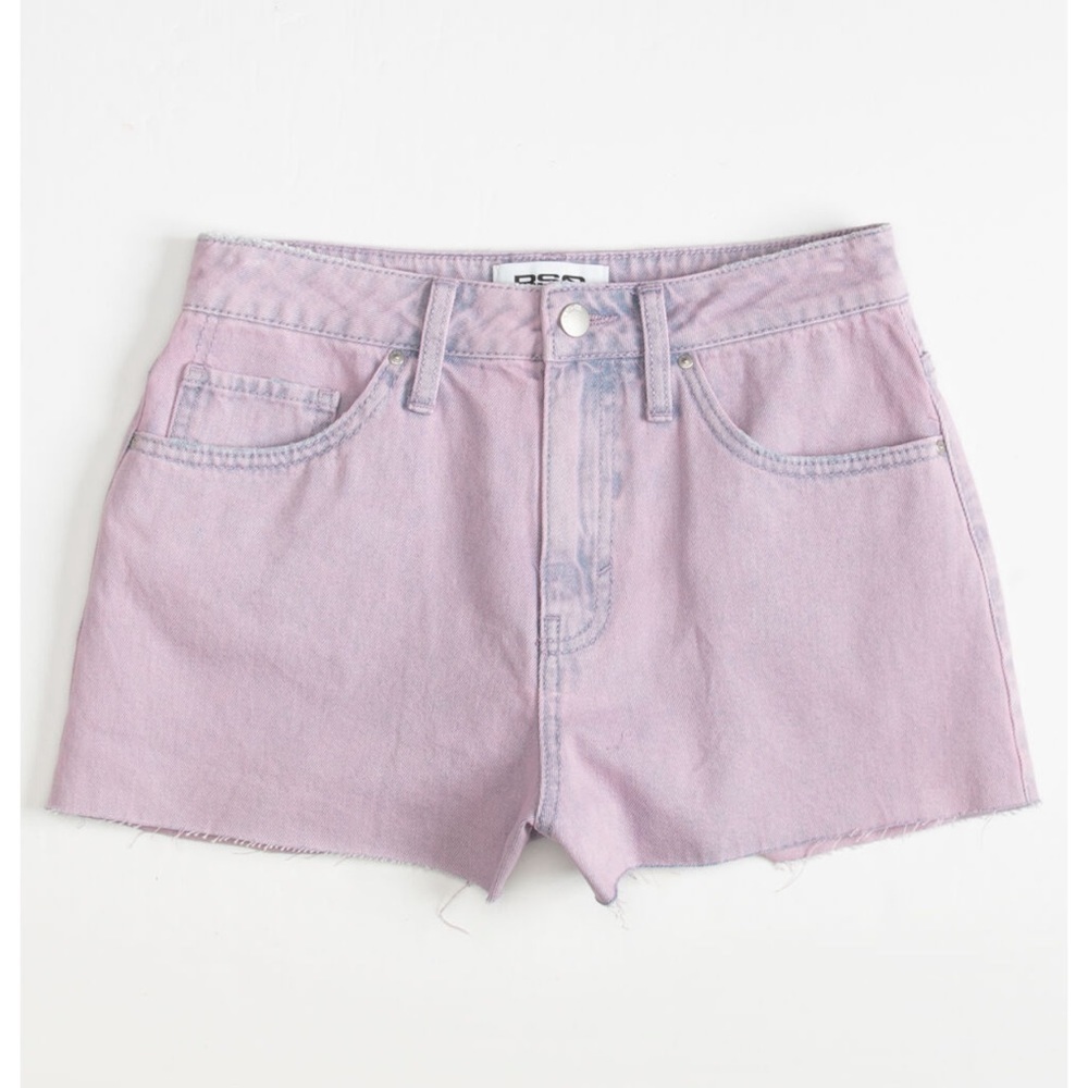 NWT RSQ Pink Acid Wash High Rise Denim Shorts - Picture 15 of 16